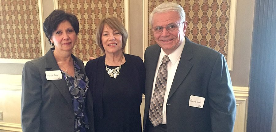 Gerald and Vivian Vinci of Acu-Data Business Products, Inc. with HomeCare's executive director Alexis Barry while attending the 62nd anniversary dinner for HomeCare Options.